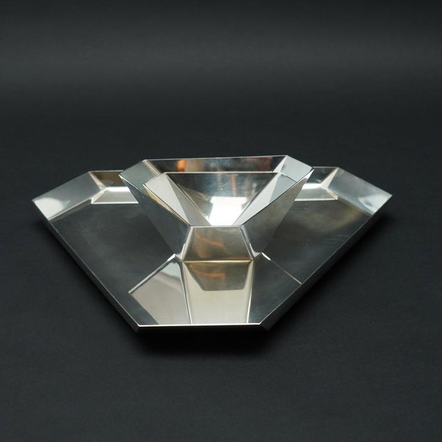Tray & Bowls in Silver-Plating by Ken Benson for St. James Brazil, 1980s, Set of 3 For Sale - Image 7 of 12