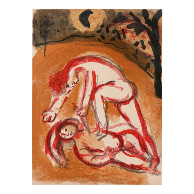 Marc Chagall, Caïn et Abel, Nude, 1960, Original Lithograph For Sale