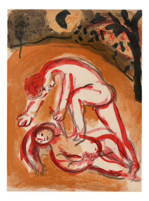 Marc Chagall, Caïn et Abel, Nude, 1960, Original Lithograph