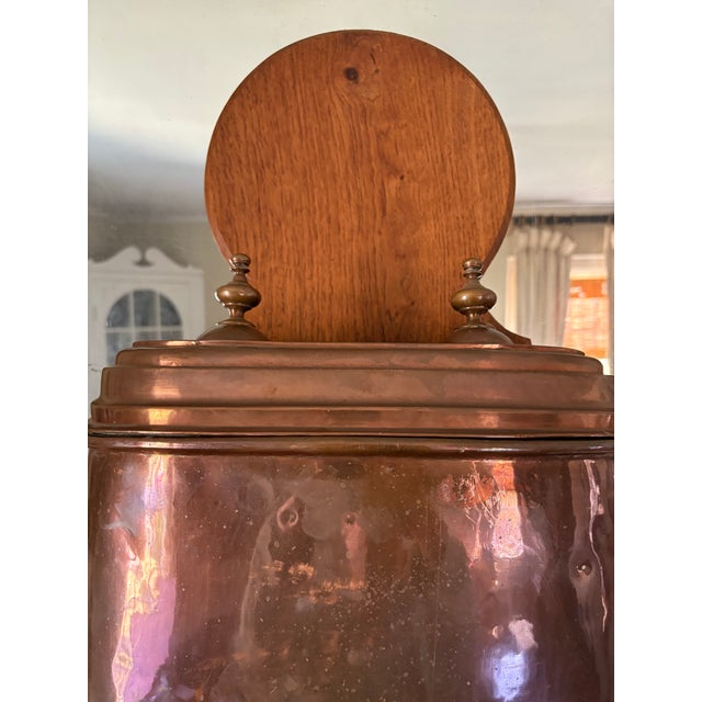 French Provincial French Provincial Copper Lavabo Fountain on Oak Board, 19th Century For Sale - Image 3 of 8