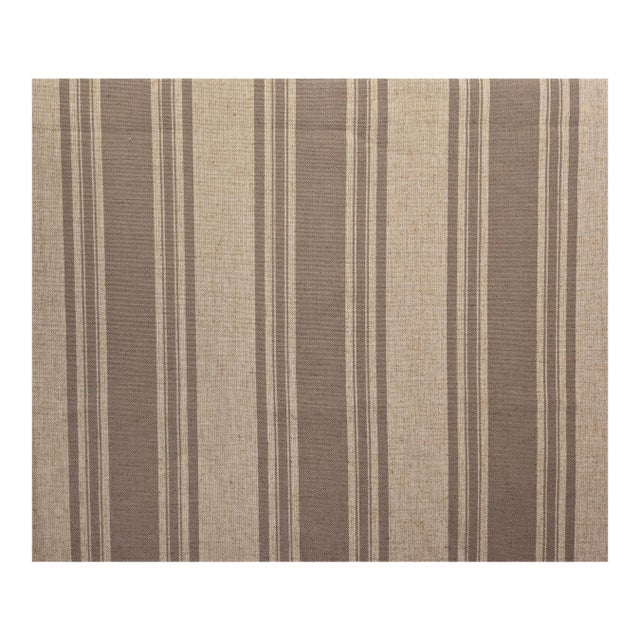 Vintage Ralph Lauren "Cancle" Iron Gray Indoor/Outdoor Striped Fabric- 4.25 Yards For Sale