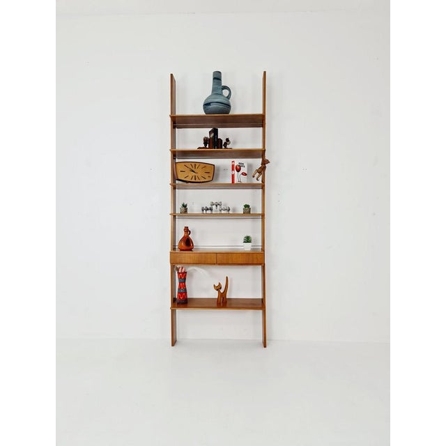 Vintage German Walnut Bookshelf, 1960s For Sale - Image 10 of 11