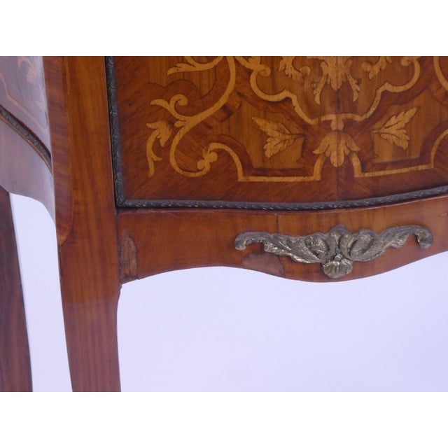 Antique English Marquetry Side Table with Brass For Sale - Image 9 of 12