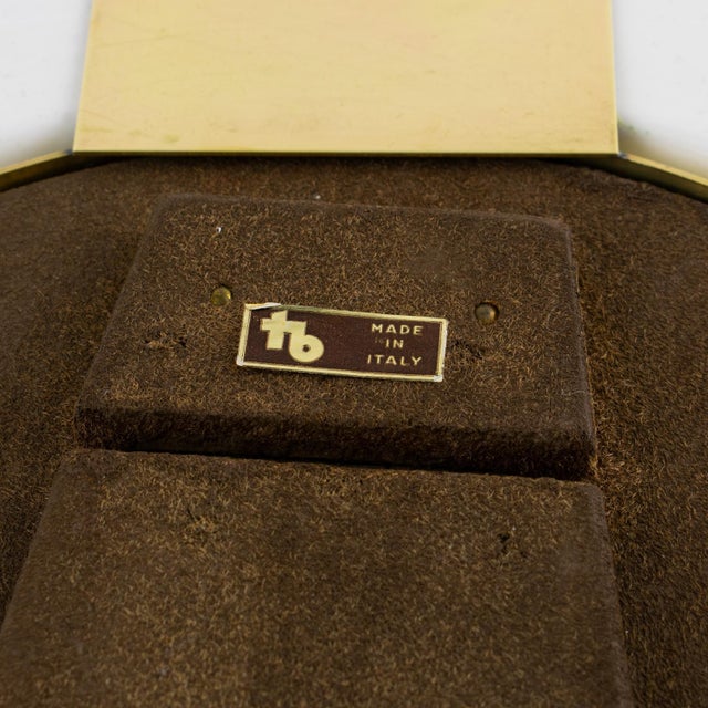 1970s Tommaso Barbi White Ceramic and Gilded Brass Picture Frame For Sale - Image 5 of 10