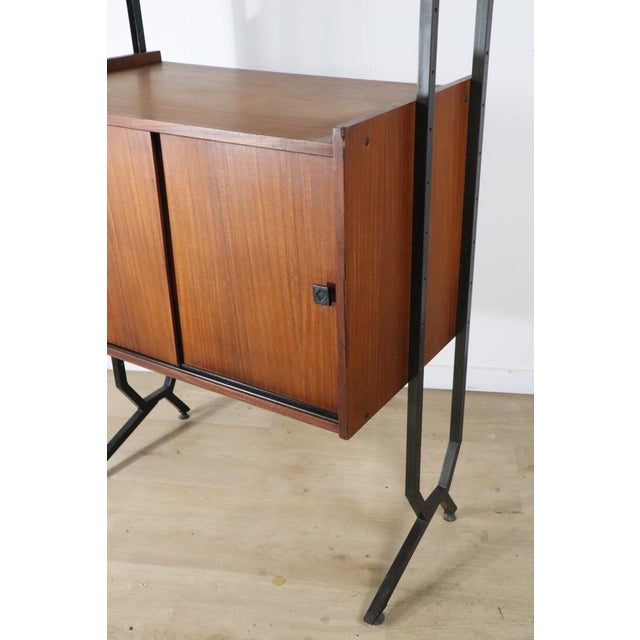 Vintage Modular Bookcase in Wood and Metal, Italy, 1960s For Sale - Image 17 of 18