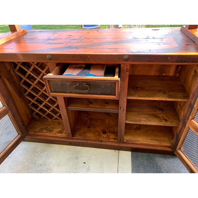 Rustic Freestanding Wooden Cocktail Bar Chairish