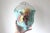 Ceramic Pair of Italian Ceramic Majolica Pottery, Grapes, Aqua Turquoise Blue Wall Pocket Vase Planters For Sale - Image 7 of 11