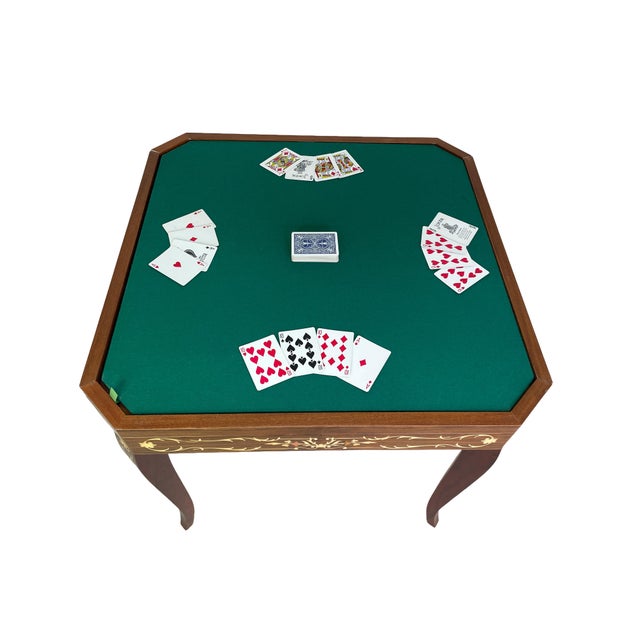 Italian Octagonal Multi-Game Table With 4 Chairs, Inlaid Wood, Chess, Backgammon & Roulette, 1980s For Sale - Image 13 of 18