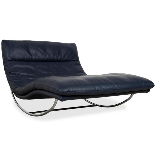 Daily Dreams Chaise Lounge in Dark Blue Leather from Willi Schillig For Sale - Image 17 of 17