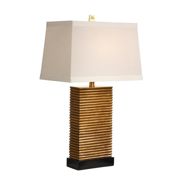 Hand decorated faux wood 30h x 8.3w x 4d Shade Dimensions: top(9 x 15) bottom(11 x 17) side(11)