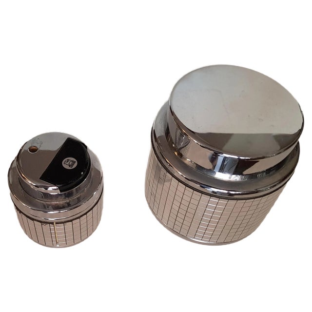 Art Deco Chrome Smoking Set from Erhard & Söhne, 1960s, Set of 2 For Sale