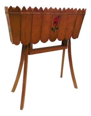 Adirondack Rose Painted Wood Slat Planter
