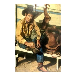 A Mid 20th-Century American Cowboy Prepares for a Ride For Sale