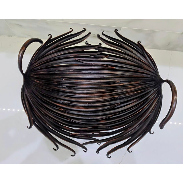 Palecek Sculptural Metal Palm Leaf Centerpiece Bowl – Made in Philippines Vintage For Sale In Dallas - Image 6 of 8