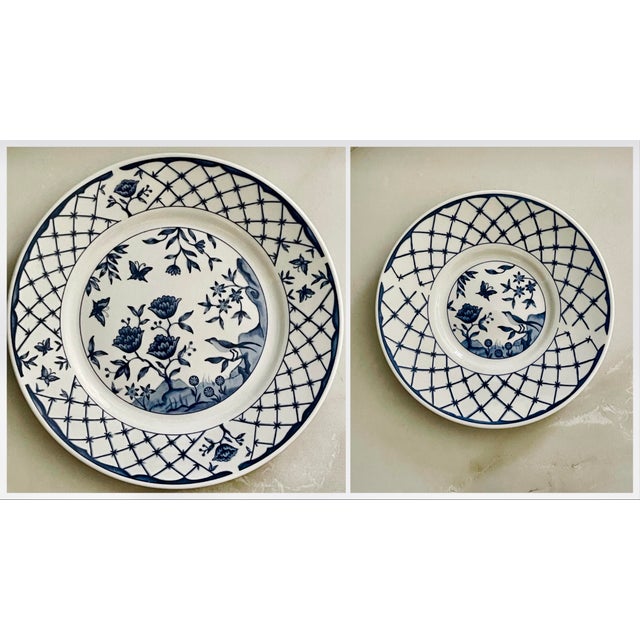 Ceramic Mid 20th Century Blue and White Plate Collection- Set of Six For Sale - Image 7 of 11