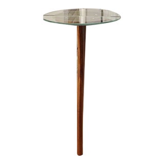 1990s Full Length Floor Mirror W/ Integrated Console Table Surfboard Shape For Sale