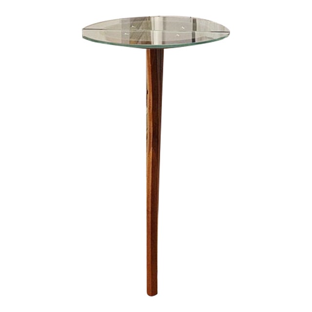 1990s Full Length Floor Mirror W/ Integrated Console Table Surfboard Shape For Sale