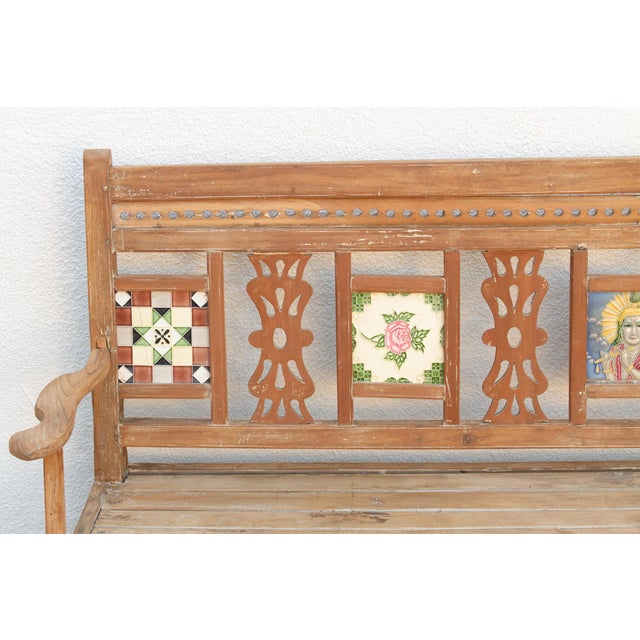 Early 20th Century Antique Indian Raj Teak Bench For Sale - Image 5 of 14