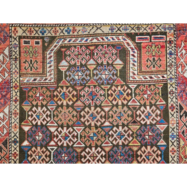 Antique Caucasian Shirvan Area Rug, Handwoven Wool, Prayer Pattern, 1890s, 4' x 5' For Sale - Image 10 of 14