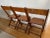 1930s Vintage 1930’s Snyder Oak Folding Chairs, Set of 3 For Sale - Image 5 of 13