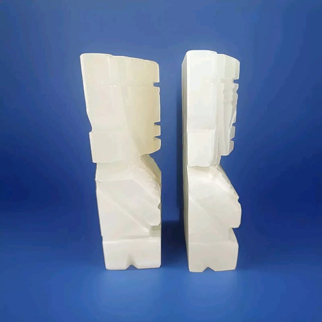 Mid-Century Modern 1980s Vintage Onyx Aztec Bookends- a Pair For Sale - Image 3 of 4