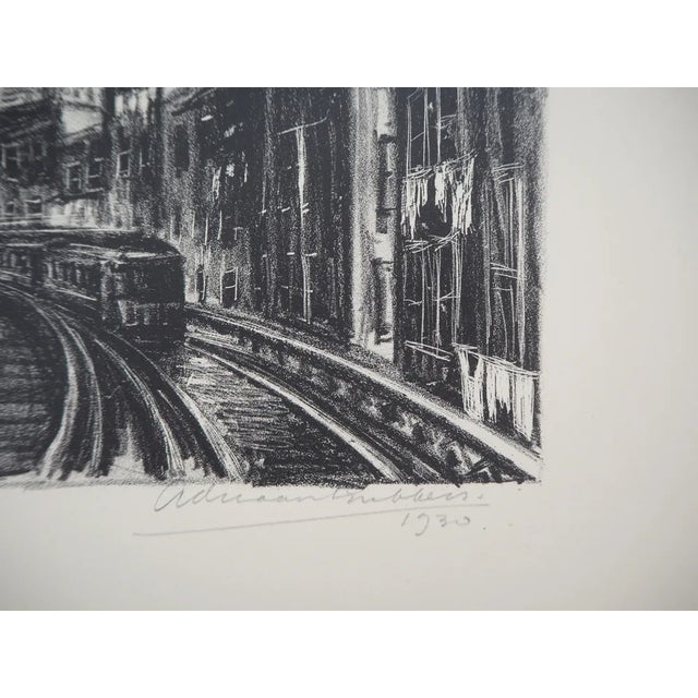 Adriaan Lubbers, New York City, Chatham Square, 1930, Original Lithograph For Sale - Image 8 of 9