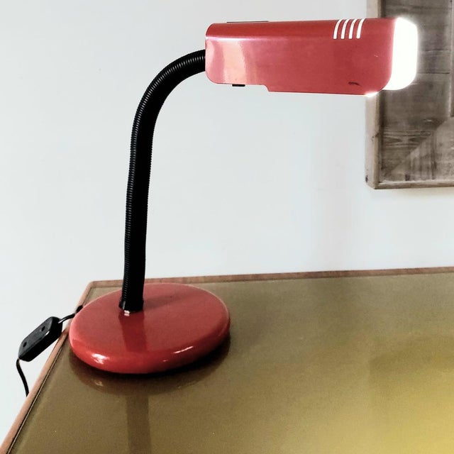 Red Desk Lamp by Targetti Italia, 1970s For Sale - Image 6 of 10