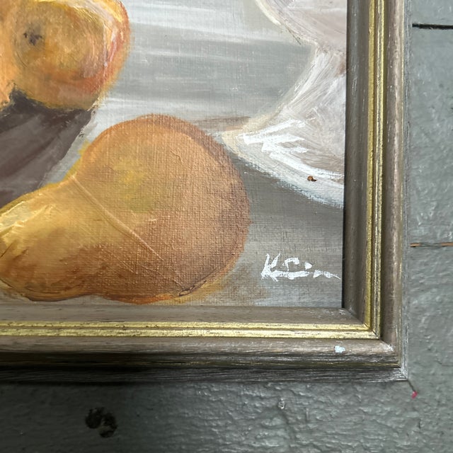 Contemporary Impressionist Still Life Painting With Pears “Amy Beth’s Kitchen” For Sale - Image 4 of 5