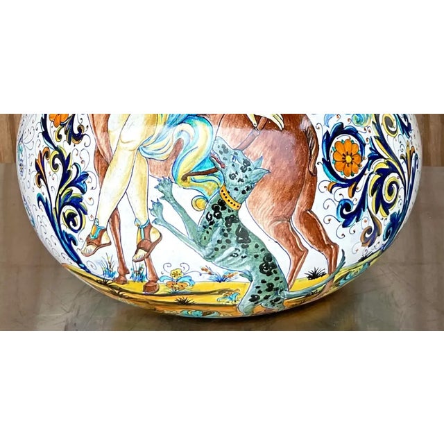 Vintage Boho Hand Painted Lamp For Sale - Image 9 of 12
