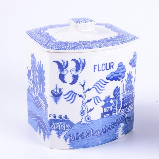 Vintage Blue Willow Ceramic Canisters Set Of 3 Chairish