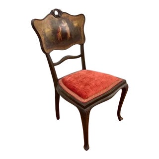 Antique Hand Painted Side Chair For Sale