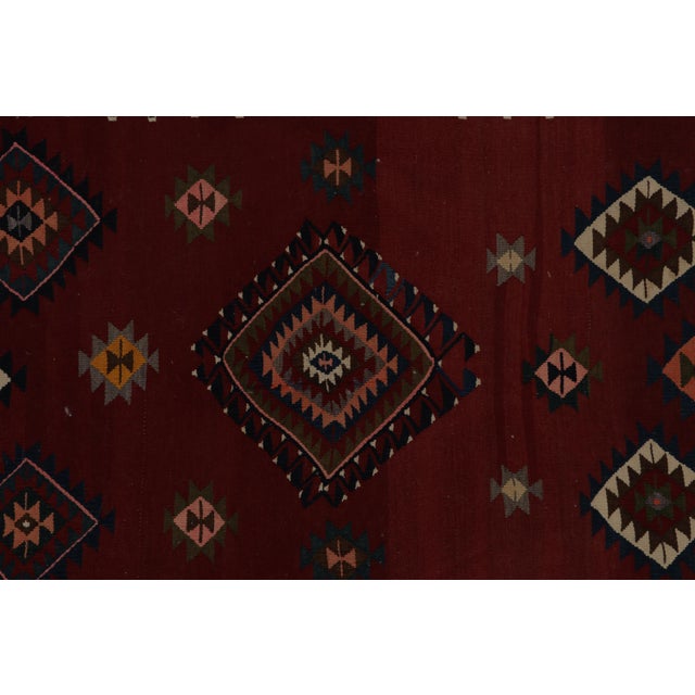 Vintage Tribal Kilim Rug in Red and Blue With Colorful Tribal Patterns For Sale - Image 9 of 10