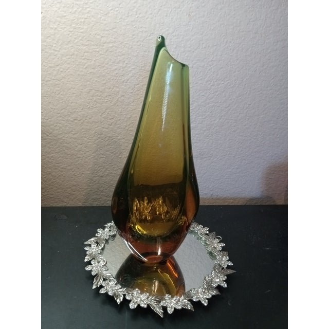 1980s Exquisite Signed Oggetti Murano Italy Sommerso Vase For Sale In Dallas - Image 6 of 7