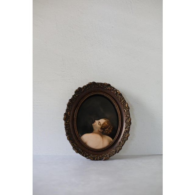 Victorian Antique Porcelain Plaque, c.1880, Hand-Painted “Jupiter and Io” After Correggio For Sale - Image 3 of 9
