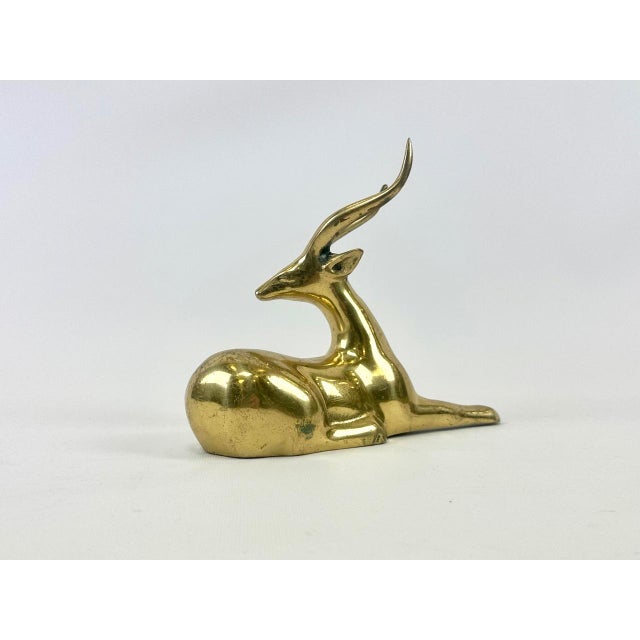 Vintage Brass Gazelle Figurine, 1970s For Sale - Image 10 of 13