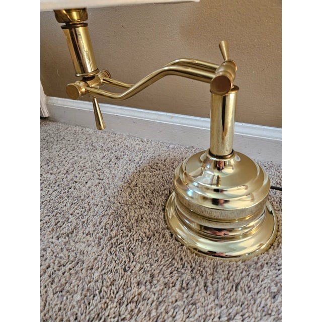 Traditional Vintage Wescal Brass Adjustable Table Lamp For Sale - Image 3 of 10