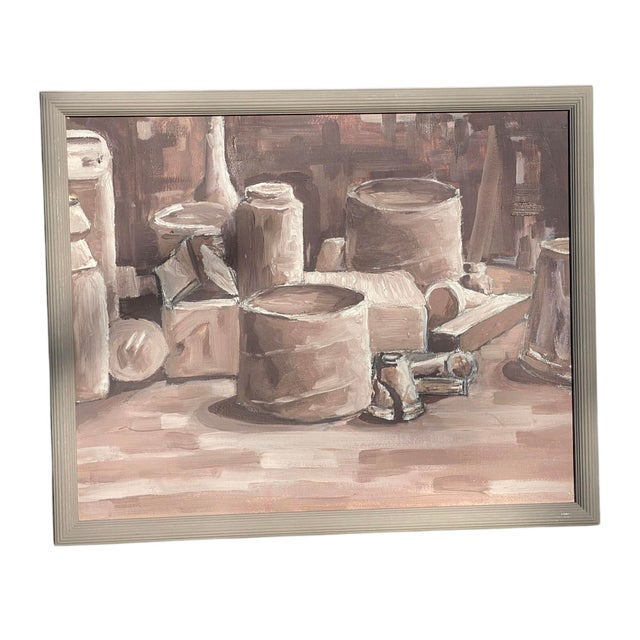 Elevate your space with this stunning Mid Century Modern style still life interior painting by artist Mike Bokman. This...