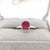 1.7Ct Ruby Ring With Earth Mined Diamonds Halo: Solid 14k Gold, Cushion Cut 7mm, Size 6.75 For Sale In Columbus - Image 6 of 14