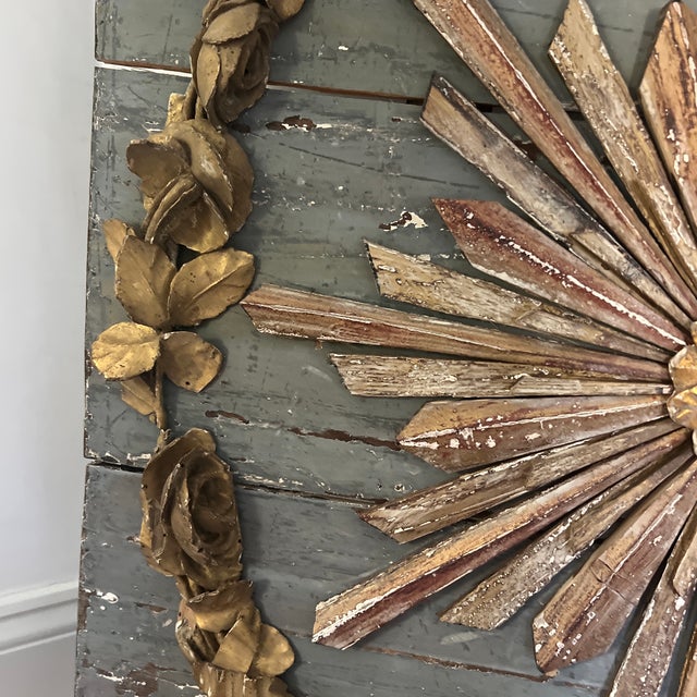 Antique Italian Carved Wood Gilded Starburst Panel For Sale In New York - Image 6 of 7