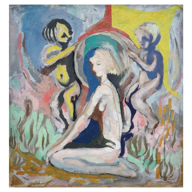 Vladimir Glushenkov, Mom, Double Sided Oil on Cardboard, 1976 For Sale