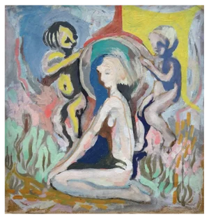 Vladimir Glushenkov, Mom, Double Sided Oil on Cardboard, 1976
