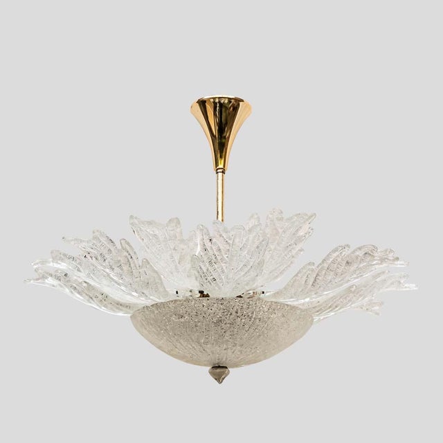Ceiling Light Leaves Murano Glass Chandelier, 1940s For Sale - Image 6 of 6