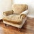 Champagne Timeless Elegance of a Liz Claiborne Leather Sofa With the Charm of a Lillian August Armchair and Ottoman. For Sale - Image 8 of 12