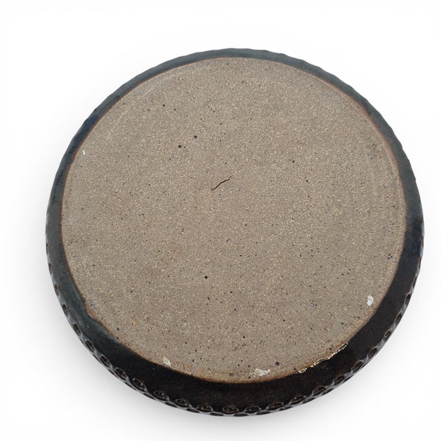 Vintage California Studio Pottery Double Wall Perforated Ikebana Stoneware Bowl For Sale - Image 11 of 11