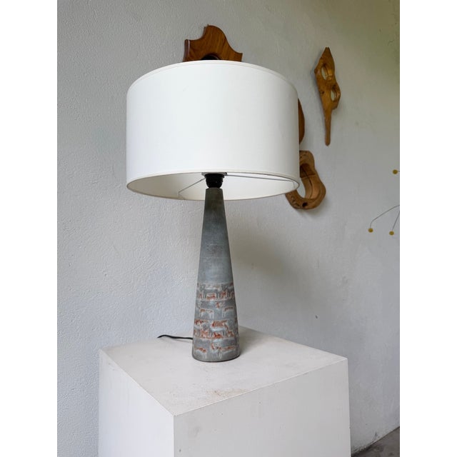 Blue Ceramic Table Lamp, 1950s For Sale - Image 13 of 18