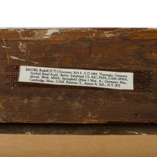 Rudolf Jacobi (German, 1889 - 1972) a Snow Covered Village, Oil on Canvas Painting. For Sale - Image 10 of 12