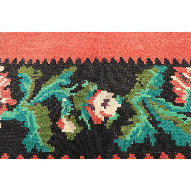 Vintage Turkish Rose Kilim Rug - 09'00 x 10'11 For Sale - Image 4 of 9