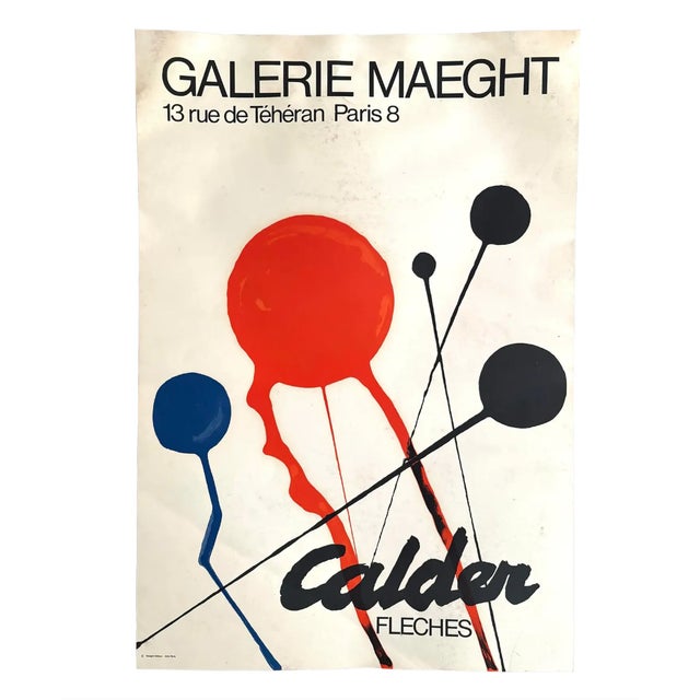 Abstract Alexander Calder - Fleche 'Galerie Maeght', 1970 - Lithographic Poster For Sale - Image 3 of 3