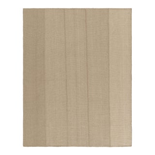 Rug & Kilim’s Contemporary Kilim With Textural Beige Stripes For Sale