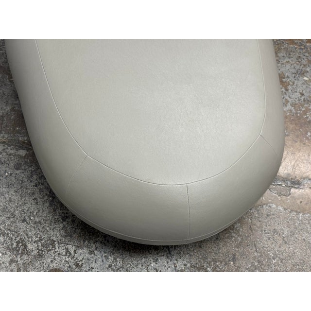 Gray The Jiun Ho Collection Custom Inca Leather Ottoman For Sale - Image 8 of 12